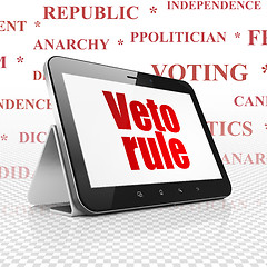 Image showing Political concept: Tablet Computer with Veto Rule on display