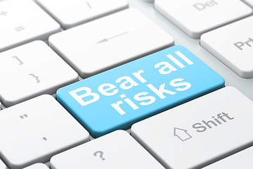 Image showing Insurance concept: Bear All Risks on computer keyboard background