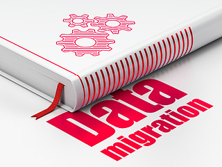 Image showing Information concept: book Gears, Data Migration on white background