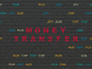 Image showing Currency concept: Money Transfer on wall background