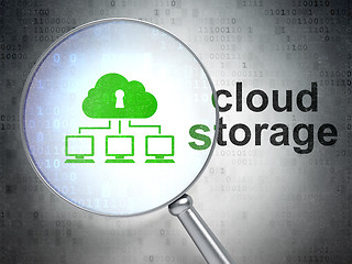 Image showing Protection concept: Cloud Network and Cloud Storage with optical glass