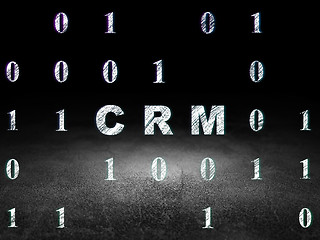 Image showing Finance concept: CRM in grunge dark room