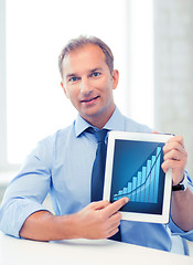 Image showing businessman with tablet pc