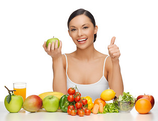 Image showing woman with healthy food