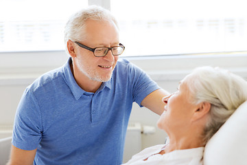 Image showing senior couple meeting at hospital ward