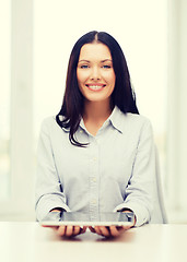 Image showing businesswoman or student with tablet pc comuter