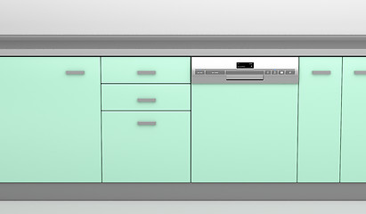 Image showing Dishwasher in the kitchen 