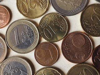 Image showing Euro coins flat lay