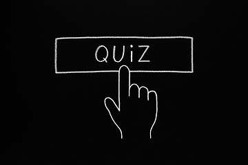 Image showing Hand Cursor Clicking Quiz Button