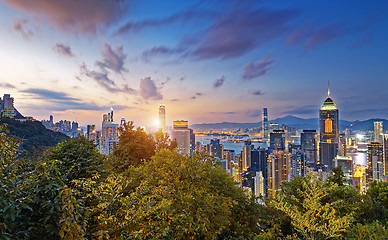 Image showing Hong Kong City Sunset