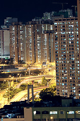 Image showing Hong Kong downtown at night 