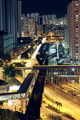 Image showing Hong Kong downtown at night 