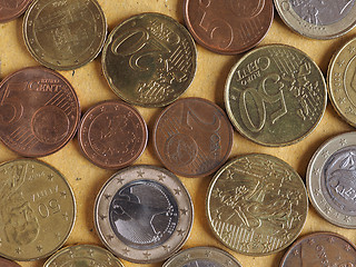 Image showing Euro coins flat lay