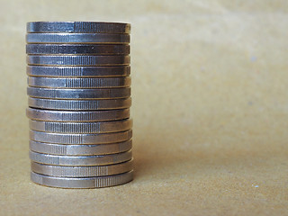 Image showing Euro coins pile