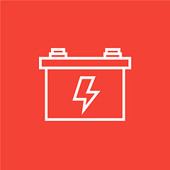 Image showing Car battery line icon.