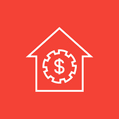 Image showing House with dollar symbol line icon.