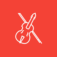 Image showing Violin with bow line icon.