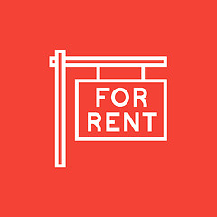 Image showing For rent placard line icon.