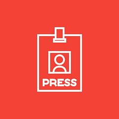 Image showing Press pass ID card line icon.