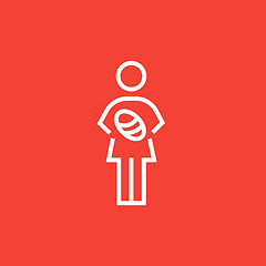 Image showing Woman holding baby line icon.