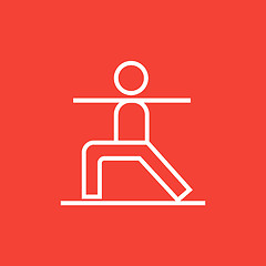 Image showing Man practicing yoga line icon.
