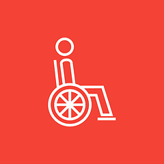 Image showing Disabled person line icon.