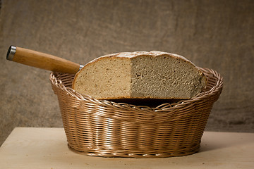 Image showing A slice of bread with butter 