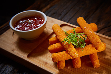 Image showing Homemade Fried Mozzarella Sticks