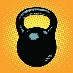 Image showing Black retro kettlebell sports equipment