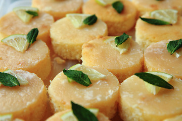 Image showing lemon dessert with mint