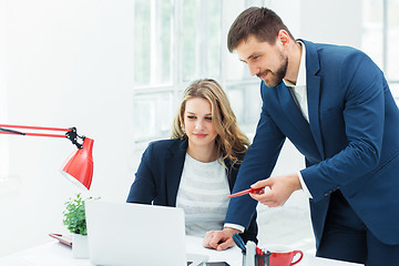 Image showing Male and female office workers.