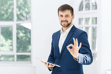 Image showing The elegant businessman in  the office