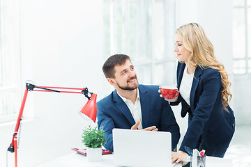 Image showing Male and female office workers.