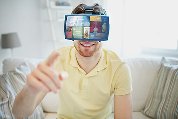 Image showing young man in virtual reality headset or 3d glasses