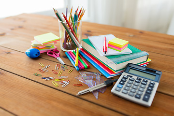 Image showing close up of stationery or school supplies on table