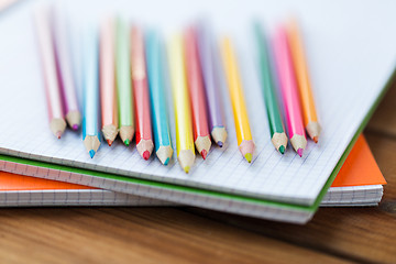 Image showing close up of crayons or color pencils