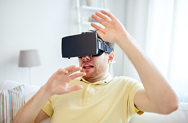 Image showing young man in virtual reality headset or 3d glasses