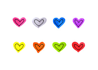 Image showing Abstract bright hearts