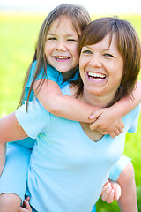 Image showing Portrait of a happy mother with her daughter