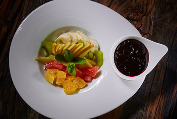 Image showing Healthy salad made of fresh fruits