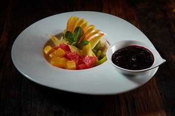 Image showing Healthy salad made of fresh fruits