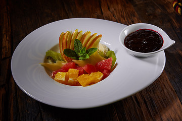 Image showing Healthy salad made of fresh fruits