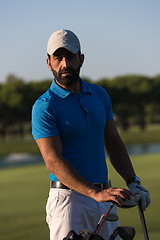 Image showing golfer  portrait at golf course