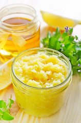 Image showing lemons jam and honey