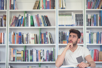 Image showing student study  in school library