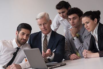 Image showing business people group on meeting at modern startup office