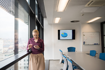 Image showing young business woman using smart phone