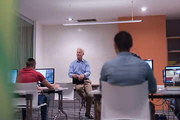 Image showing teacher and students in computer lab classroom