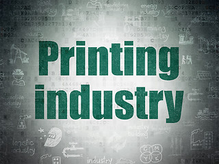 Image showing Manufacuring concept: Printing Industry on Digital Data Paper background