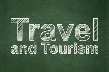 Image showing Vacation concept: Travel And Tourism on chalkboard background